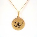 SCORPION DU ZODIAQUE SIGNE COLLIER JAUNE OR 18 KT