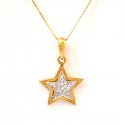 RECARLO collar 18 KT amarillo oro con diamantes y estrellas