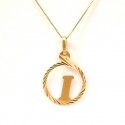 COLLANA CON CIONDOLO LETTERA I INIZIALE IN ORO GIALLO 18 KT