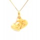 COLLANA UNISEX IN ORO GIALLO 18 KT CON CUORE E INCISIONE LOVE