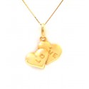 COLLANA UNISEX IN ORO GIALLO 18 KT CON CUORE E INCISIONE LOVE