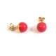 ORECCHINI IN ORO GIALLO 18 KT CON PERLE ROSSE