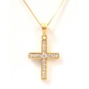 COLLANA VENEZIANA CON CROCE IN ORO GIALLO 18 KT CON DIAMANTI