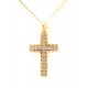 VENETIAN CROSS NECKLACE IN yellow gold and 18 KT WHITE GOLD with DIAMONDS