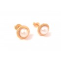 BOUCLES D'OREILLES EN OR JAUNE 18 KT AVEC DES PERLES BLANCHES