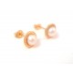 FLOWER EARRINGS IN 18 KT YELLOW GOLD with WHITE PEARLS