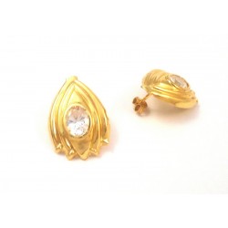 ORECCHIN IN ORO GIALLO 18 KT CON ZIRCONI BIANCHI