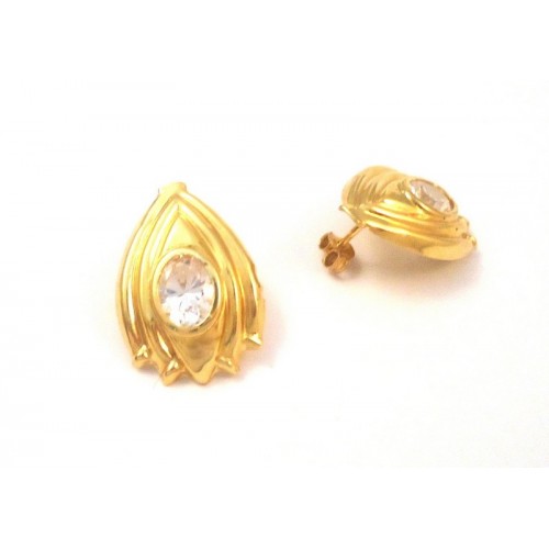 ORECCHIN IN ORO GIALLO 18 KT CON ZIRCONI BIANCHI