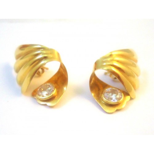 ORECCHINI IN ORO GIALLO 18 KT CON ZIRCONI