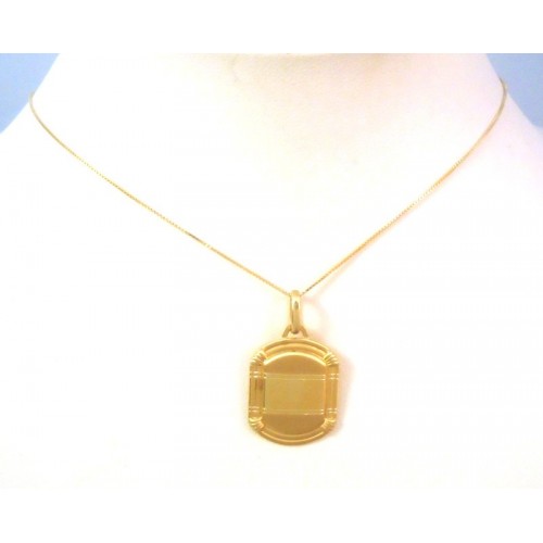 COLLANA VENEZIANA CON MEDAGLIETTA PIASTRINA IN ORO GIALLO 18 KT