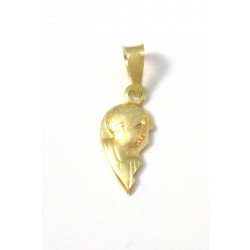 CIONDOLO UNISEX MEZZO CUORE IN ORO GIALLO 18 KT + COLLANA IN OMAGGIO