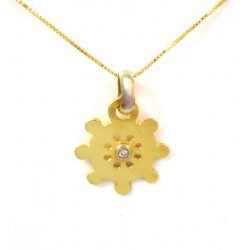 COLLANA CON CIONDOLO TIMONE IN ORO GIALLO 18 KT