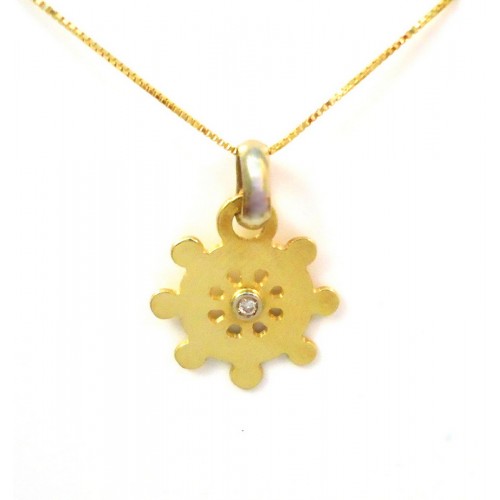 COLLANA CON CIONDOLO TIMONE IN ORO GIALLO 18 KT