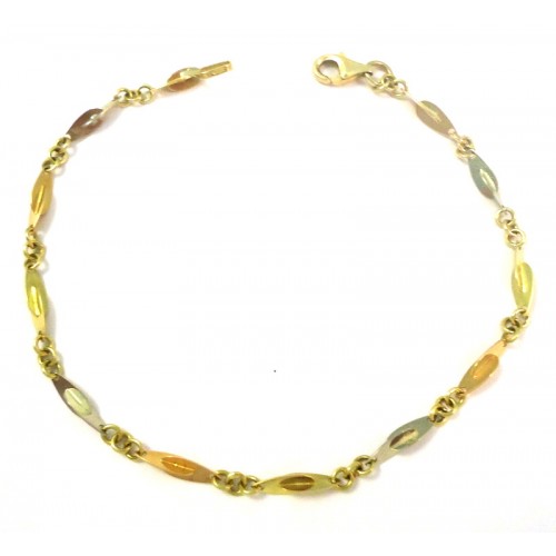 BRACCIALE IN ORO GIALLO BIANCO E ROSA 18 KT UNISEX