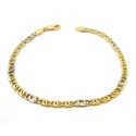 BRACCIALE CATENA DA UOMO IN ORO GIALLO E BIANCO 18 KT 