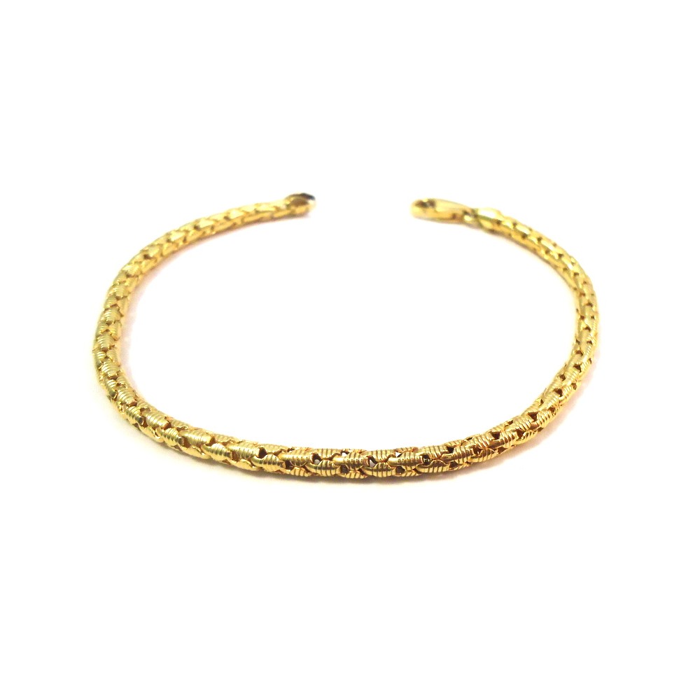 BRACCIALE DA DONNA IN ORO GIALLO 18 KT LAVORAZIONE TUBOLARE