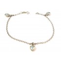 BRACCIALE DA DONNA IN ORO BIANCO 18 KT CON CHARM CUORI