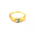 ANELLO DA DONNA IN ORO GIALLO 18 KT CON DIAMANTI E SMERALDI