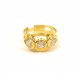 ANELLO DA DONNA IN ORO GIALLO 18 KT CON ZIRCONI BIANCHI 