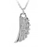 18 KT WHITE GOLD RHODIUM SILVER ANGEL NECKLACE with BRILLIANT CUT CUBIC ZIRCONIA