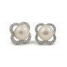 18 KT OR BLANC RHODIUM PLAQUÉ boucles d’OREILLES ARGENT avec ZIRCON CUBIQUE