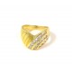 ANELLO DA DONNA IN ORO GIALLO 18 KT CON ZIRCONI BIANCHI