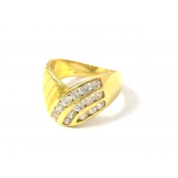 ANELLO DA DONNA IN ORO GIALLO 18 KT CON ZIRCONI BIANCHI