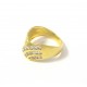 ANELLO DA DONNA IN ORO GIALLO 18 KT CON ZIRCONI BIANCHI