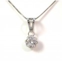 COLLANA PUNTO LUCE IN ORO BIANCO 18 KT CON ZIRCONE TAGLIO BRILLANTE