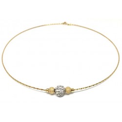 COLLANA COLLIER DA DONNA IN ORO GIALLO 18 KT CON ZIRCONI BIANCHI TAGLIO BRILLANTE