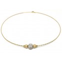 COLLANA COLLIER DA DONNA IN ORO GIALLO 18 KT CON ZIRCONI BIANCHI TAGLIO BRILLANTE