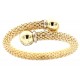 BRACCIALE DA DONNA RIGIDO A BACIO IN ORO GIALLO E BIANCO 18 KT