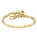 BRACCIALE DA DONNA RIGIDO A BACIO IN ORO GIALLO E BIANCO 18 KT