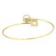 BRACCIALE DA DONNA CONTRARIE RIGIDO IN ORO GIALLO E BIANCO 18 KT CON ZIRCONI TAGLIO BRILLANTE