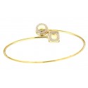 BRACCIALE DA DONNA CONTRARIE RIGIDO IN ORO GIALLO E BIANCO 18 KT CON ZIRCONI TAGLIO BRILLANTE