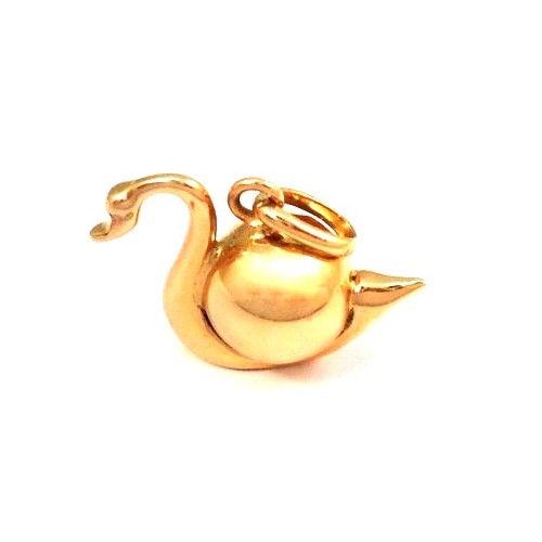 CIONDOLO CIGNO IN ORO GIALLO 18 KT + COLLANA LACCIO IN OMAGGIO