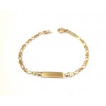 BRACCIALE PIASTRINA BEBE' BIMBO/BIMBA IN ORO GIALLO E BIANCO