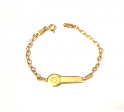 BRACCIALE BAMBINO PIASTRINA CON COCCINELLA IN ORO GIALLO 18 KT