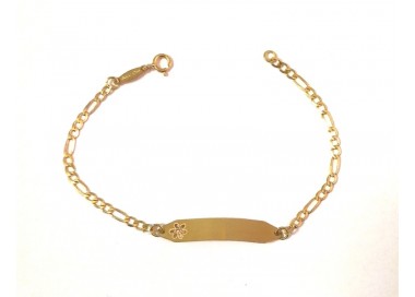 BRACCIALE PIASTRINA BAMBINA IN ORO GIALLO 18 KT