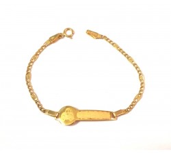 BRACCIALE BAMBINO PIASTRINA MACCHININA IN ORO GIALLO 18 KT