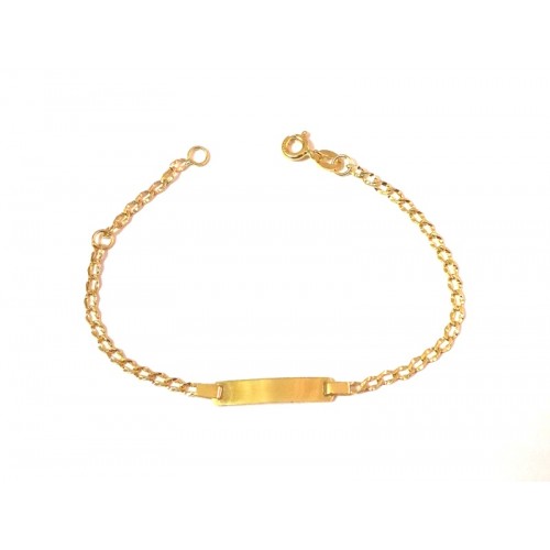 BRACCIALE PIASTRINA BAMBINO UNISEX IN ORO GIALLO 18 KT