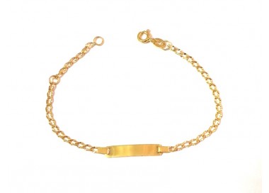 BRACCIALE PIASTRINA BAMBINO UNISEX IN ORO GIALLO 18 KT