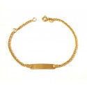 BRACCIALE PIASTRINA BAMBINO UNISEX IN ORO GIALLO 18 KT