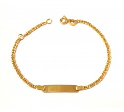 BRACCIALE PIASTRINA BAMBINO UNISEX IN ORO GIALLO 18 KT