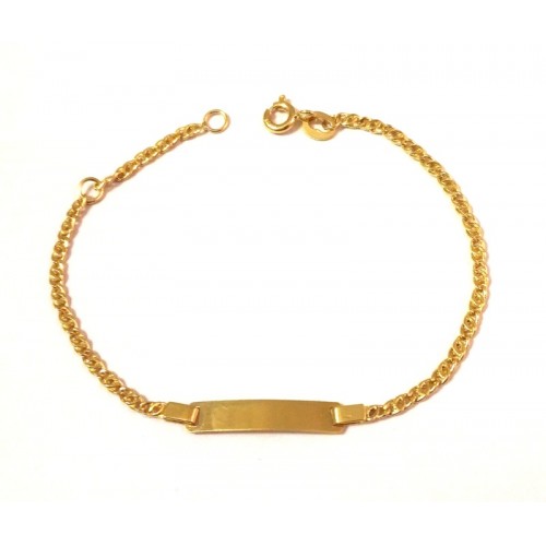 BRACCIALE PIASTRINA BAMBINO UNISEX IN ORO GIALLO 18 KT