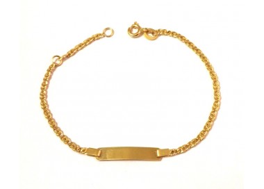 BRACCIALE PIASTRINA BAMBINO UNISEX IN ORO GIALLO 18 KT