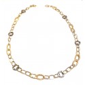 COLLANA DA DONNA CATENA ALTERNATA IN ORO GIALLO E BIANCO 18 KT