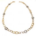 COLLANA DA DONNA CATENA ALTERNATA IN ORO GIALLO E BIANCO 18 KT