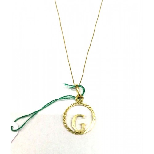 COLLANA CON CIONDOLO LETTERA G IN ORO GIALLO 18 KT