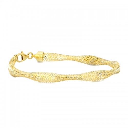 BRACCIALE DA DONNA IN ORO GIALLO 18 KT ELASTICIZZATO CON CHIUSURA